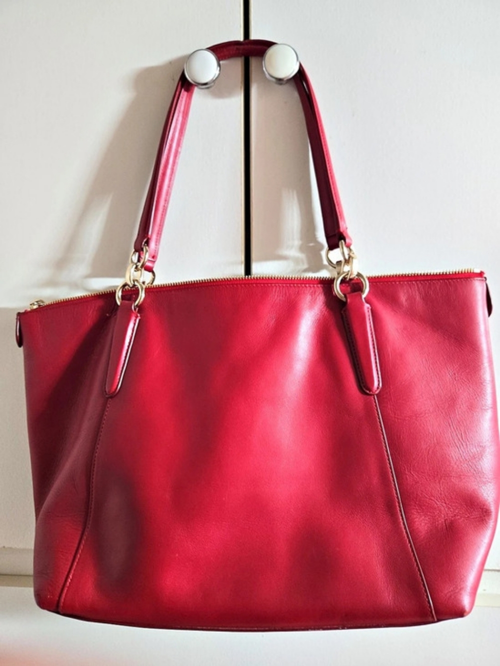 Coach Gallery Tote 79608 Red Leather Bag